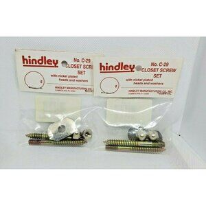Lot Of 2 Hindley # C-29 Closet Screw Set With Nickel Plated Heads And Washers